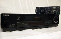 Sony SLV-M91HF HiFi Stereo Video Cassette Recorder Player VCR VHS Tape Play Back Cable Tuner 19 Micron Head Adaptive Picture Control Flying Erase Head Reality Regenerator Smartfile