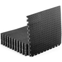 ProsourceFit Puzzle Exercise Mat ½", EVA Foam Interlocking Tiles Protective Flooring for Gym Equipment and Cushion for Workouts, Black 48 Square Feet