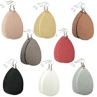 monochef Leather Earrings Lightweight Faux Leather Leaf Dangle Earrings Teardrop Earrings Antique Handmade Earrings for Women Gift, 8 Pairs