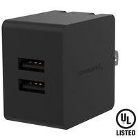 Sabrent [UL Certified] Dual USB Wall Charger with Foldable Plug (10.5W 2.1 Amp) Smart USB Charger with Auto Detect Technology [Black] (AX-SMP2)