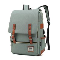 Fashion Trend Backpack For Teen Girls Boys,LIQING Preppy Style Unisex Waterproof Oxford School Backpack Student Daypack Rucksack College School Bag Laptop Backpack (Light green USB)