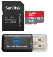 SanDisk 256GB Ultra Micro SDXC Memory Card Bundle Works with Samsung Galaxy J7 Duo, J7 Refine, J7 Star Cell Phone UHS-I Class 10 (SDSQUAR-256G-GN6MA) Plus Everything But Stromboli (TM) Card Reader