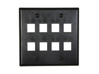 Networx Keystone Wall Plates (8 PORT, BLACK)