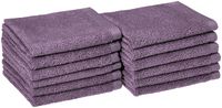 AmazonBasics Quick-Dry Bathroom Washcloth, 100% Cotton, Set of 12, Lavender