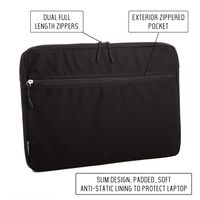 Fit & Fresh Protective Laptop Sleeve with Zippered Storage Pocket, Laptop Bag fits Apple/Microsoft/Acer/Samsung/Google/Lenovo with up to 15.6" Displays, Black