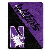 Officially Licensed NCAA Northwestern Wildcats Halftone Micro Raschel Throw Blanket, 46" x 60", Multi Color