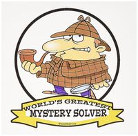 3dRose Funny Worlds Greatest Mystery Solver Cartoon - Greeting Cards, 6 x 6 inches, set of 12 (gc_103378_2)