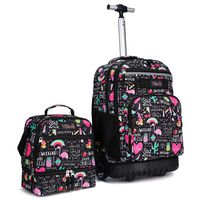 Tilami Rolling Backpack 18 inch with Lunch Bag Wheeled Laptop Backpack (Ins)