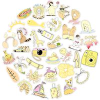 Stickers for Water Bottles VSCO 35 PCS Stickers for Teens, Girls, Boys, Kids - Aesthetic Stickers for Hydro Flask, Skateboard, Laptop, Phone - Cute Vinyl Waterproof Stickers (Yellow Stickers)