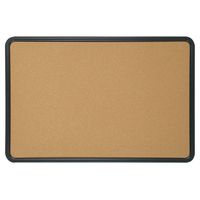 Quartet Contour Cork Bulletin Board, 3 Feet x 4 Feet, Black Plastic Frame (699175)