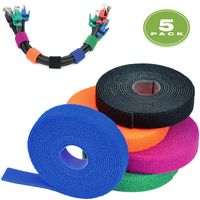 Mediabridge Cable Management Straps Multicolor 5-Pack (8 Feet) - 15MM Width - Adustable & Reusable (Part# CM5-15-08X5M)