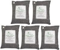 OLIVIA & AIDEN 5 Pack - Large 200g Bags - Activated Bamboo Charcoal All Natural Air Freshener | Eco Friendly Odor Eliminator and Moisture Absorber | Car Deodorizer - Closet and Room Air Purifier