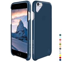 AMBER & ASH Ultra Slim Case Compatible with iPhone 6 & iPhone 6s (4.7 inch), 2-Layer Protection Anti-Shock Anti-Slip Semi-Transparent Case (2014-2015) [Denim Navy Blue]