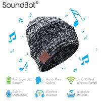 SoundBot SB210 HD Stereo Bluetooth 4.1 Wireless Smart Beanie Headset Musical Knit Headphone Speaker Hat Speakerphone Cap,Built-in Mic (BLK/WHT)