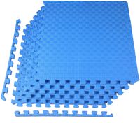 BalanceFrom 1" Extra Thick Puzzle Exercise Mat with EVA Foam Interlocking Tiles for MMA, Exercise, Gymnastics and Home Gym Protective Flooring (Blue)
