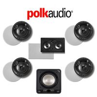 Polk Audio 80 F/X-RT 5.1-Ch Vanishing Series in-Ceiling/in-Wall Home Speaker System (80-F/X-RT + 255C-RT + HTS12)