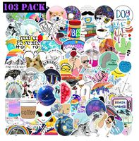 Ehope 103PCS Stickers for Water Bottles, Cute Waterproof Vinyl Stickers for Teens and Girls, Unique Aesthetic Durable Decal Stickers, Cool and Trendy Stickers Perfect for Laptop(Water Bottle 103PCS)