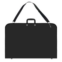 Black Spill-Resistant Art Artist Portfolio Sketching Supplies Case A2 Size with Reinforcing Plate & Shoulder Strap for Students, Designers. (28" x20"x1.5")
