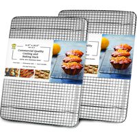 Cooling, Baking & Roasting Wire Racks for Sheet Pans - 100% Stainless Steel Metal Racks for Cooking - Dishwasher Safe, Rust Resistant, Heavy Duty (11.5" x 16.5" - Set of 2)