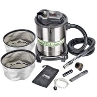 PowerSmith PAVC102 10 Amp 4 Gallon All-In-One Ash and Shop Vacuum/Blower with 10' Hose, Wheeled Base, Crevice Tool, Brush Nozzle, Pellet Stove Hose, 16' Power Cord, 1 1/4" Adapter, and 2 Filters