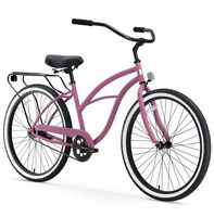 sixthreezero Around The Block Women's Single-Speed Beach Cruiser Bicycle, 26" Wheels, Plum Purple with Black Seat and Grips