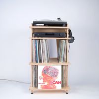Line Phono Turntable Station Turntable Stand + Vinyl Record Storage, Made in The USA - Baltic Birch Model