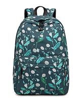 Acmebon Waterproof Fashion School Backpack for Teen Girl Laptop Backpack (Green Flower)