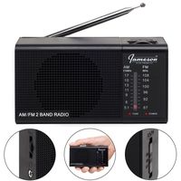 AM FM Portable Radio // Pocket Radios - Best Reception, Small Battery Operated Cordless Personal Transistor, Loud Built-in Speaker, 3.5mm Mono Headphone Jack - Powered by 2 AA Batteries (Black)