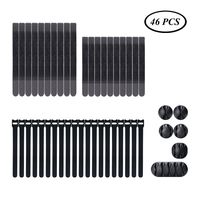 Cable Ties Double Hook, Strap Organizer Strap Wire Fasteners Bundled w/Cable Ties 6 inch Hook and Loop Cord Ties Reusable and Cable Clips Adhesive Silicone Cable Holder Desk Cable Management 46 Pcs