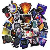 100PCS NASA Stickers for Laptop, Space Explorer Galaxy Vinyl Decals for Water Bottle Hydro Flask MacBook Car Bike Bumper Skateboard Luggage, Spaceman Spacecraft Universe Planet Logo Graffiti Sticker