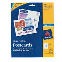 Avery Postcards for Inkjet Printers, 5.5 x 4.25 Inches, White, Pack of 60 (3263)