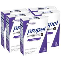 Propel Powder Packets Grape with Electrolytes Vitamins and No Sugar, 50 Count
