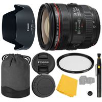 Canon EF 24-70mm f/4.0L IS USM Lens + UV Filter + Collapsible Rubber Lens Hood + Lens Cleaning Pen + Lens Cap Keeper + Cleaning Cloth - 24-70mm IS USM (L): International Version (No Warranty)