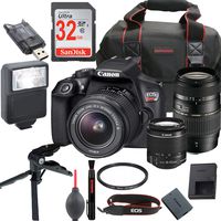 Canon EOS Rebel T6 DSLR Camera Kit with EF-S 18-55mm is II Lens + Tamron 70-300MM Telephot Zoom Lens - WiFi Enabled