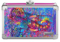 Vaultz Locking Supplies & Pencil Box with Key Lock, 5"x 2.5"x 8.5", 3D Bohemian Elephant (VZ00778)