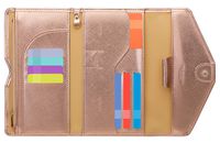 Zoppen Mulit-purpose Rfid Blocking Travel Passport Wallet (Ver.4) Tri-fold Document Organizer Holder, Rose Gold