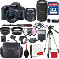 Canon EOS Rebel SL2 DSLR Camera w/EF-S 18-55mm f/4-5.6 is STM and EF 75-300mm f/4-5.6 III Lenses + Professional Accessory Bundle