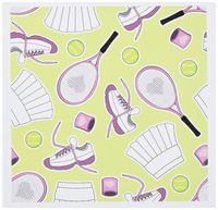 3dRose Greeting Cards, 6 x 6 Inches, Pack of 6, Cute Tennis Pattern Green (gc_172136_1)