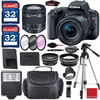 Canon EOS Rebel SL2 Digital SLR Camera Kit with EF-S 18-55mm f/4-5.6 is STM Lens (Black) and Premium Accessory Bundle