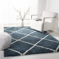 Safavieh Hudson Shag Collection SGH281L Slate Moroccan Diamond Trellis Area Rug (8' x 10')