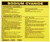 Brady 93732 Vinyl Hazardous Material Label , Black On Yellow,  3 3/4" Height x 4 1/2" Width,  Legend "Sodium Cyanide" (25 Labels per Package)