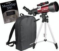 Orion 10034 GoScope II 70mm Refractor Travel Telescope Moon Kit (Burgundy)