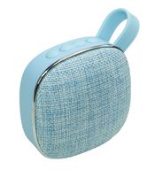 Portable Wireless Bluetooth 3W Speaker with FM Radio, Built-in Microphone, High Fidelity Sound, Powerful Bass, Micro SD Playback, USB Charging, Hands Free Calls, Cloth Cover, Carry Strap (Blue)
