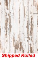 Distressed White Wood Backdrop Rustic Old Weathered Peeled Vintage Retro White Painted Grey Wooden Planks Wall Newborn Printed Fabric Photography Background (G1018, 5' Wide by 7' Tall)
