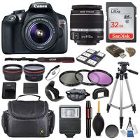 Canon EOS Rebel T6 DSLR Camera with EF-S 18-55mm f/3.5-5.6 is II Lens & SanDisk Ultra 32GB Class 10 Memory Card + Accessory Bundle