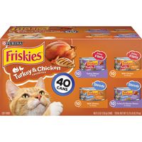 Purina Friskies Gravy Wet Cat Food Variety Pack, Prime Filets & Shreds Turkey & Chicken Favorites - (40) 5.5 oz. Cans