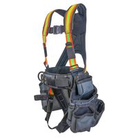 Super Anchor Safety 6151-GHL Deluxe Full Body Harness + Tool Bag Combo, Large, Grey/Hi-Vis