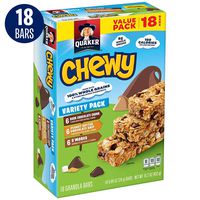 Quaker Chewy Granola Bars, Variety Value Pack, 18 Bars