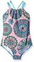 Kanu Surf Girls' Toddler Beach Sport Halter One Piece Swimsuit, Jasmine Pink, 3T