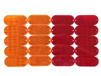 MaxxHaul 50016 20 Pack 20 Pack Oval Reflectors 10 Red-10 Amber Self Adhesive Or Drill Mount-DOT, 20 Pack